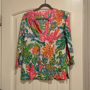 Lilly Pulitzer Tunic Top Thin Cotton Size M